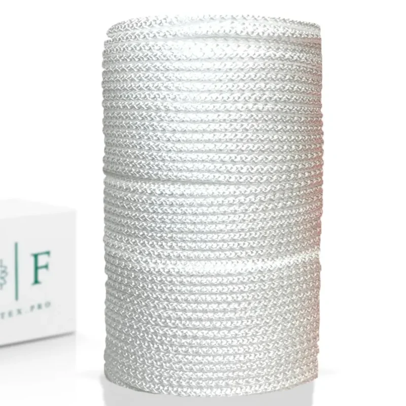 шнур вязаный без - с наполнителем белый 3мм, 4мм