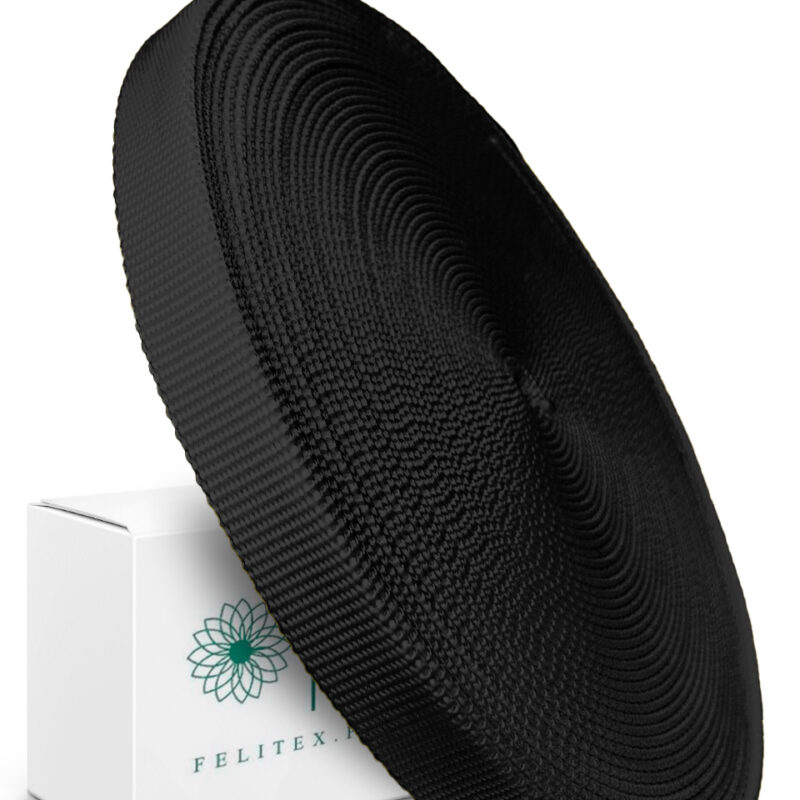 Лента ременная (стропа) трубчатая 25мм, черный