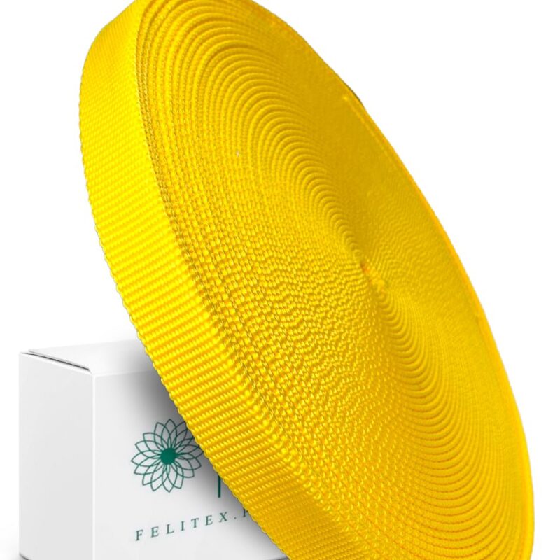 Лента ременная (стропа) трубчатая 25мм, желтый