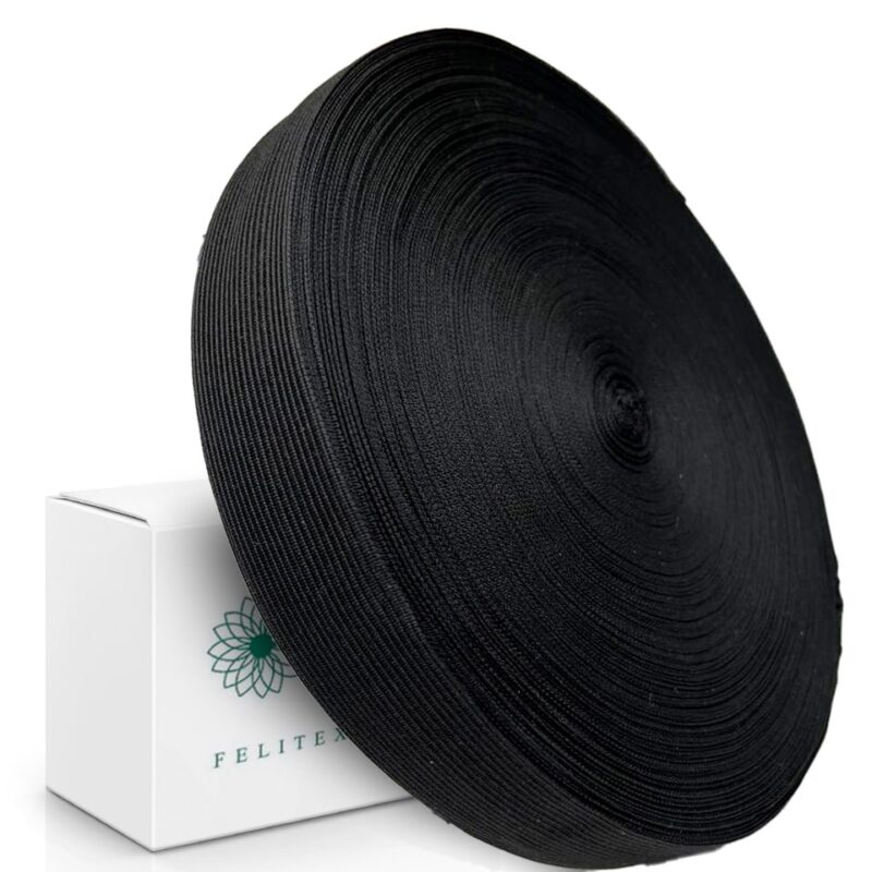 Резинка вязаная эластичная швейная узкая, черная 30 мм